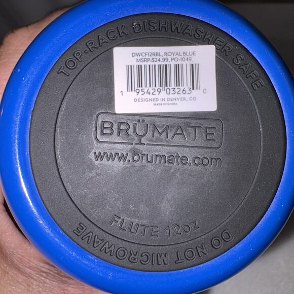 Brumate Insulated Champagne Flute 12oz Tumbler Flip Lid Royal Blue NWT - Picture 5 of 9